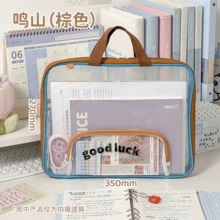 1 túi đựng tài liệu trong suốt dễ thương cho ngày tựu trường, viền màu trơn, có túi nhãn, tay cầm di động, khóa kéo, PVC trong suốt nhiều ngăn, túi đựng tài liệu A4, bài tập về nhà và đồ dùng học tập cho học sinh - Nhiều màu - Xem 15