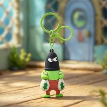 1pc Cartoon Character Figure Keychain, Cute 3D Silicone Bag Charm Pendant, Metal Key Ring Ornament, Funny Decor Accessory Gift For Teens Adults - Multicolor - View 7