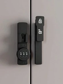 1 Set Glow-In-The-Dark Zinc Alloy Combination Door Lock And Latch, Includes Installation Accessories, 180° Sliding French Barn Door Lock With 3-Digit Combination, Suitable For Main Door, Garage Shed, Window Latch, Keyless Bathroom | Bedroom | Cabinet | Wine Cabinet - Black - View 9