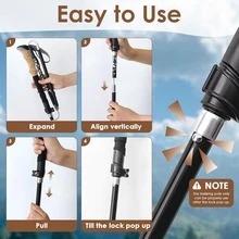 Tongkat Pendakian Lipat | Bahan Paduan Aluminium | Sangat Ringan dan Dapat Diatur | Pegangan Busa EVA Ergonomis | Unisex, Cocok untuk Mendaki dan Berkemah - D - View 13