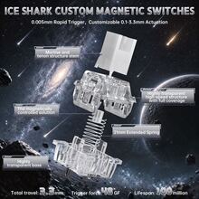 Keyboard Gaming Mekanik ATTACK SHARK R98HE Serat Karbon Berkabel RT, Saklar Magnetik Efek Hall Hot Swap, Tingkat Polling 8KHz, Akurasi RT 0,005mm, Lampu Latar RGB, Driver Web untuk PC Mac Gamer Esport - View 5