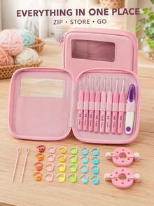 Complete Crochet Set With Storage Box, 100pcs Colorful Crochet Hooks Set, DIY Knitting Craft Supplies For Beginners, Portable Handmade Tool Storage Box, For Making Sweaters, Scarves, Blankets - Crochet Kit - View 9