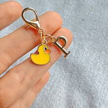 1pc 2-In-1 26 Letters + Pink/White Heart Lobster Clasp, Exquisite Cute Pink Small Heart Keychain/A-Z 26 Letters Keychain/Suitable For Bags, Wallets And Other Decorative Charms - Rubber Duck - View 24