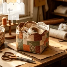 1pc/3pcs Wavy Storage Basket Sewing Pattern In Multiple Sizes, 1:1 Scale With Wavy Edge, Transparent PET Patchwork Sewing Tool, Suitable For Beginners Sewing Pattern And Patchwork Sewing Projects, Gift For Sewing Enthusiasts - Wavy Storage Basket - View 1