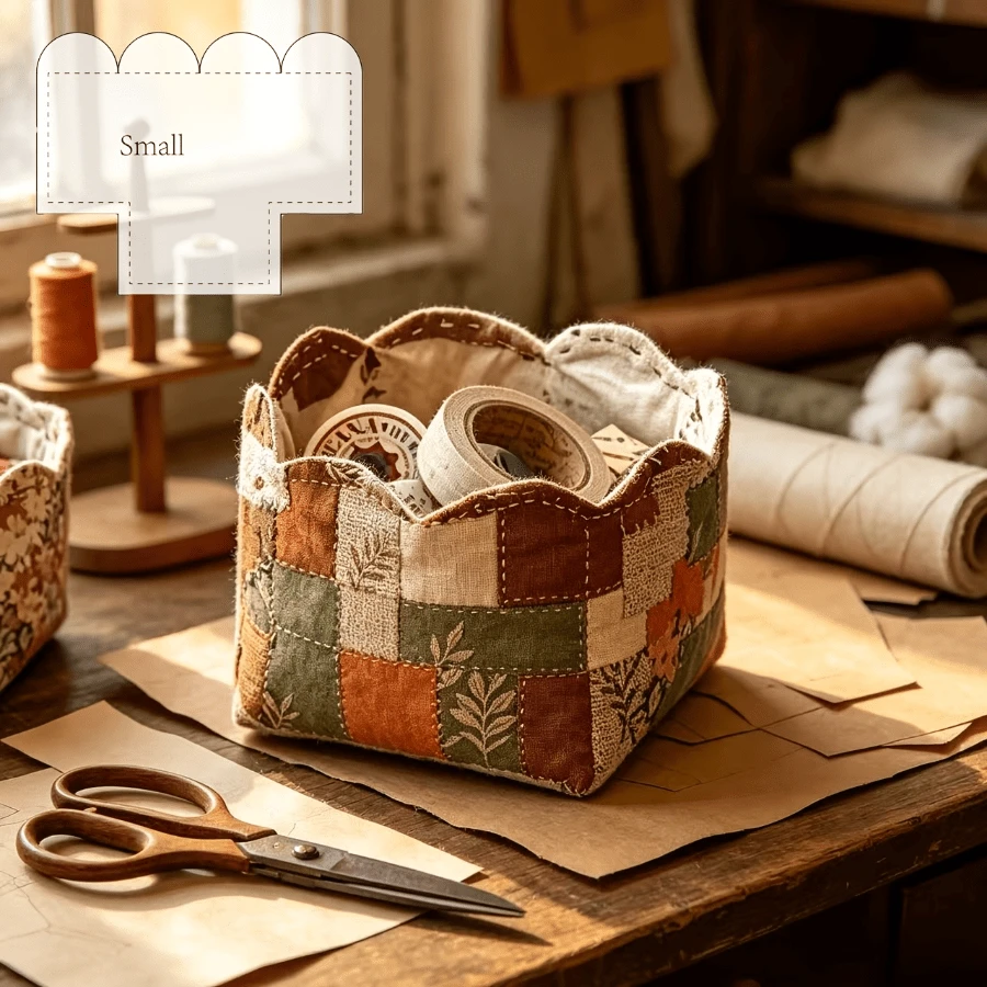 1pc/3pcs Wavy Storage Basket Sewing Pattern In Multiple Sizes, 1:1 Scale With Wavy Edge, Transparent PET Patchwork Sewing Tool, Suitable For Beginners Sewing Pattern And Patchwork Sewing Projects, Gift For Sewing Enthusiasts - Wavy Storage Basket - View 1
