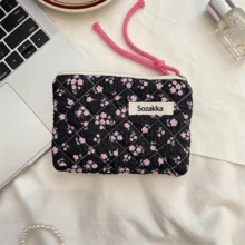 Floral Coin Purse, Portable Travel Lipstick Bag, Cosmetic Storage Bag Card Holder, Sweet Strawberry Clutch Bag - Multicolor - View 18