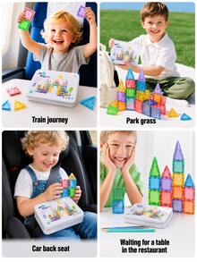 Magnetic Building Blocks 40/51/70pcs Set Magnetic Construction Blocks Set Magnetic Game Board STEM Education Building Stacking Game Montessori Learning Toys For Kids Boys Girls Gift Helps Develop Children's Hands-On Skills, Creative Learning Puzzle Gift - Multicolor - View 4