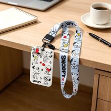 1pc Cute Snoopy Lanyard With Card Holder, Cartoon ID Badge Holder, Work Pass Neck Strap, Perfect Gift For Birthday, Back To School, Halloween, Christmas - Multicolor - View 2