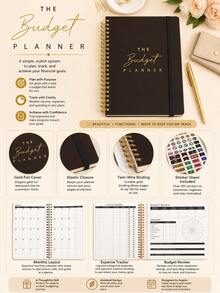1pc Undated Budget Planner With 300+ Mini Stickers, Expense Tracker & Monthly Review, Halloween Notebook, Office Decor And Accessories, Nurse Essentials, Bible Study Materials - Rectangle - View 5