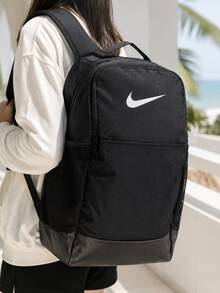 Nike Unisex Backpack BRSLA M BKPK - 9.5 (24L) Daily Commute Bag Sports Bag Student Casual Backpack Storage Bag DH7709-010 - Black/(White) - View 1