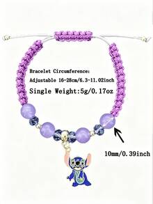 Disney, New 1-Piece Set, Cartoon Stitch, Alloy Hand Woven Adjustable Bracelet, Suitable For Halloween, Christmas Gifts, Perfect As A Beautiful Gift For Friends, Family, And Partners - Multicolor - View 2