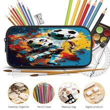 Colorful Soccer 2D Print 3 Pieces Backpack Set, Large Capacity Backpack With Crossbody Bag And Pencil Case, Side Elastic Mesh Pocket For Water Bottle Storage, Wide Breathable Adjustable Shoulder Straps, Dynamic Sports Style For Daily Commute, Travel And Casual Storage - Printed Bag - View 3