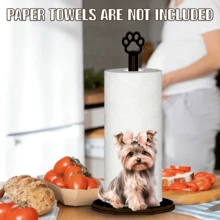 Tempat Tisu Dapur Akrilik Motif Yorkshire Terrier dengan Pengait Jejak Kaki, Alas Stabil, Desain Yorkshire Terrier yang Lucu, Rak Gulungan Tisu Dapur untuk Meja, Dapur dan Kamar Mandi, Pengatur Penyimpanan, Tisu Dapur Tidak Termasuk - MultiWarna - View 7