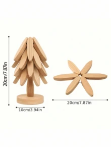 5-Piece "Insulated Tree" Solid Wood Heat-Insulating Mats, High-Temperature Resistant Placemats, Solid Wood "Christmas Tree" Pot Holders, Coasters, Enameled Pot Holders, Tree-Shaped Design Household Heat-Resistant Tableware Mats, Premium Coasters, Autumn Home Decor, Christmas Home Decorations, Kitchen Decorations And Accessories, Pink Room Decorations, Autumn Home Decor, Bedroom Decorations, Office Decorations, Garden Decorations, Christmas, Birthday Decorations, 2026 Christmas Gifts, Christmas Decorations, Christmas Gifts, Candy Bags, Christmas Ornaments, Party Decorations, Christmas Home Decorations - Multicolor - View 6