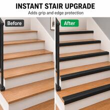 1 Rollo de 39.37 Pulgadas Protector de Borde Antideslizante de PVC, Tira de Borde de Escalera Antideslizante Autoadhesiva de Vinilo - Protector de Borde de Escalera Autoadhesivo para Uso Interior/Exterior - A - Ver 9
