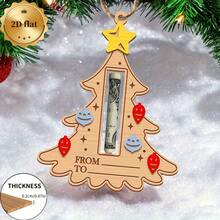 1pc 2D Flat Star-Shaped Christmas Tree Coin Clip Set - Wooden Money Clip & Holiday Decoration, Perfect Holiday Decor - Christmas Tree Wallet - View 5