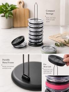 1PC No-Drill Kitchen Lid Organizer, Vertical Cup Lid Storage Rack For Tumbler Lids, Glass Cup Lids And Pot Lids, Space-Saving Countertop Organizer Stand, Compact Lid Holder For Kitchen Cabinets, Counters, Pantry And Home Storage, Easy Access - Multicolor - View 8