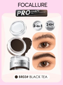 FOCALLURE 2.5g+2.5g 彩色眉彩膏 + 透明眉蠟 2合1，眉毛填補與造型，高顯色、持久且防暈染，豐盈增強，奶油般滑順質地，不結塊，防水防汗 - BR03# BLACK TEA - 查看 1