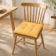 Set Of 6 Puffy Soft Square Chair Cushions – 40x40 Cm İN DER TURKEI - Yellow - View 4