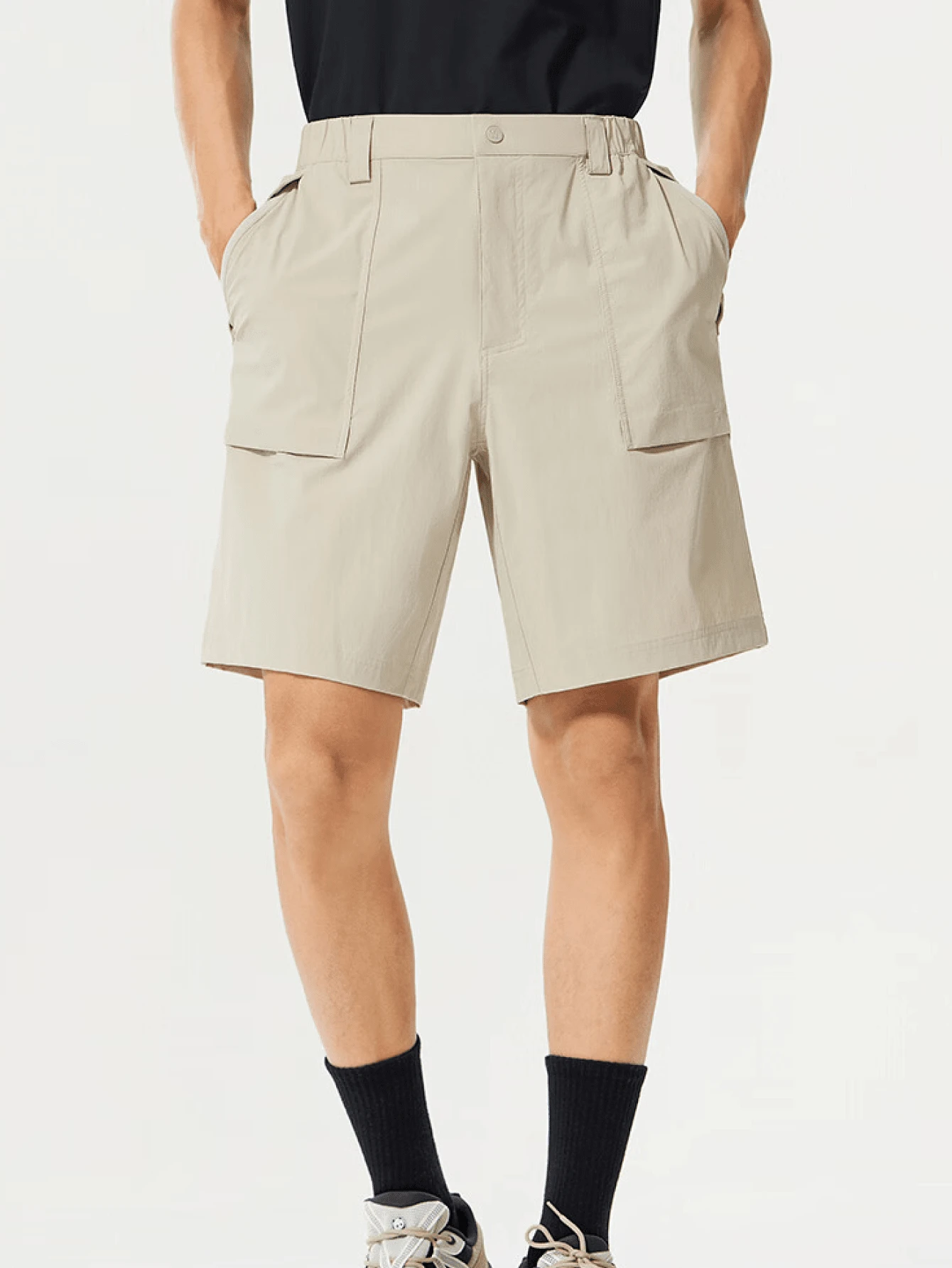 CAMEL CROWN Men's Cool Feel Quick Dry Shorts, Spring Summer Sun Protection Moisture Wicking Cooling Shorts - Truffle Ash - View 1