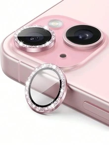 3pcs Camera Lens Protector Film, Fit For IPhone 16 15 11 12 13 14 15 Plus, Tempered Glass Metal Ring Cover, High Definition Transparent (Pink) - Pink - View 6