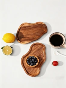 High-Quality Wooden Tray - Serving Plate, Dessert Plate, Dish, Cheese Plate, Snack Plate, Plate, Decorative Tray - Sturdy Solid Wood Construction, Specially Designed For Tea And Fruit Display - Sushi, Salad, Appetizer And Tabletop Centerpiece, Fashionable Wooden Tray, Add Style To Room Decor, Bedroom Decor, Kitchen Accessory - View 12