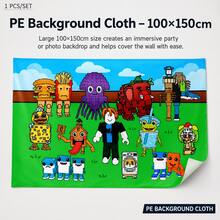 Roblox 1pc 100x150cm PE Backdrop – Funny Tiger "Stolen Brain" Cartoon Photo Background For Birthday, Halloween, Thanksgiving, Christmas, Graduation, Carnival, Wedding, Baby Shower, Room Decor, Home Decor, Party Favors, Squishy Gift - Steal a Brainrot Background - View 2