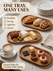 Premium Round 5-Compartment Cheese Tray - Wooden Tray, Serving Plate, Snack/Dried Fruit Tray, Solid Wood Multi-Sectioned Tray - Perfect Container For Snacks, Nuts, Candy And Dried Goods | (Made Of Solid Wood) Suitable For Holiday Parties, Outdoor Gatherings And Home Dining | Fashionable And Elegant Home Accessory, Party Serving Plate, | Ideal Choice For Home Living Room, Kitchen Accessory - View 8