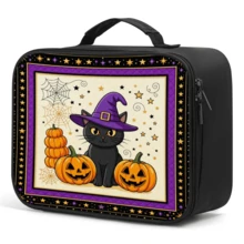 Halloween Series Element Print Theme Lunch Bag, Insulated Soft Lunch Bag, Back To School Lunch Bag, Lunch Box, Non-Food Contact, Reusable Insulated Portable Lunch Box, Unisex - Horizontal Tote Bag - View 1