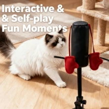 Cat Boxing Punching Bag Toy, Suction Cup Cat Punching Glove, Interactive Toy For Kitten Self-Entertainment And Boredom Relief - Multicolor - View 1