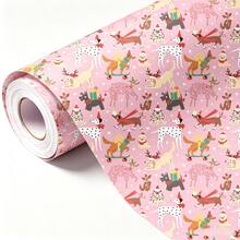 Christmas Gift Wrapping Paper Roll, Cute Dog Pattern With Christmas Hat, Scarf And Christmas Tree Design, Kraft Paper Holiday Gift Wrapping Paper, Suitable For Christmas Party And Gifts (17in X 118in) - Multiple Styles - View 1