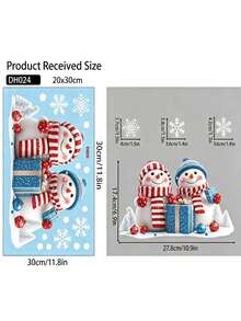 1pc Delightful Christmas Window Clings With Static Adhesion Double Sided Xmas Glass Decals For Homemakers And Retailers Removable Santa Window Stickers For Glass Door Showcase Display Holiday Glass Decals Home Room Decor Christmas Window Decals - Multiple Styles - View 8