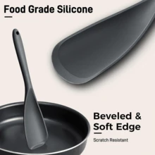 Silicone Spatula, High-Temperature Resistant Non-Stick Cookware Spatula Spoon, One-Piece Kitchen Cooking Spoon, Suitable For Frying, Stir-Frying, Egg Frying, Stirring, Serving, And Baking, Dishwasher , Ergonomic Non-Slip Handle, Meets Daily Cooking And Baking Needs, Cooking Tool, Back To School Supplies - Multicolor - View 6