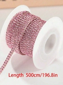 5م/لفة شريط الراين DIY، مناسب لديكور السيارة بالكريستال والألماس، ديكور السيارة بالألماس، شريط الراين DIY ذاتي اللصق للأعمال اليدوية - صفين من الماس - مشاهدة 14