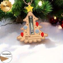 1pc 2D Flat Star-Shaped Christmas Tree Coin Clip Set - Wooden Money Clip & Holiday Decoration, Perfect Holiday Decor - Christmas Tree Wallet - View 3