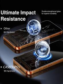 CASECOPS 4片裝 9D 鋼化玻璃防窺螢幕保護貼，相容 iPhone 18 Pro Max/18 Pro/17 Pro Max/17 Pro/17 Air/17/17e/16 Pro Max/16 Pro/16e/15 Pro Max/14/13 Mini/12/11/X 全系列手機，全螢幕覆蓋，無縫支援動態島功能，防偷窺、9H 硬度、防刮、防震、防摔、觸感順滑、防指紋，必備日常手機保護配件 - 4片 - 查看 4