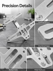 Motorcycle License Plate Bracket Universal Adjustable Tail Tidy Fender Eliminator Kit 1pc CNC Aluminum Alloy License Plate Holder Multi-Slot Rear License Plate Frame Motorcycle Street Bike Sport Bike Rear Tail Installation Accessory - A - View 10