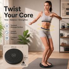 Tabla de cintura portátil antideslizante de 10 pulgadas con superficie texturizada para masaje de pies, entrenador de equilibrio central giratorio 360°, ejercicios para abdomen, cintura, piernas y coordinación, equipo de fitness para el hogar para mujeres y hombres, temporada de regreso a la escuela - Multicolor - Ver 2