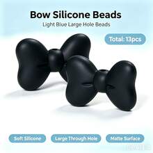 13/36Pcs Bow Silicone Focal Beads, Mixed Multicolor Large Through‑Hole Matte Silicone Beads For DIY Pen Making & Jewelry Craft Accessories - Bow Tie - View 13