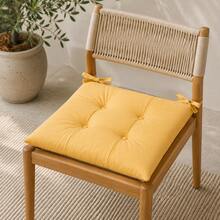 Set Of 6 Puffy Soft Square Chair Cushions – 40x40 Cm İN DER TURKEI - Yellow - View 2