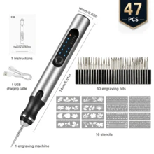 47Pcs Engraving Pen Set, New Craft Engraving, Polishing, And Drilling Tool, , Portable Engraving Machine For Metal, Wood, Glass, Plastic - 47pcs Bits - View 6