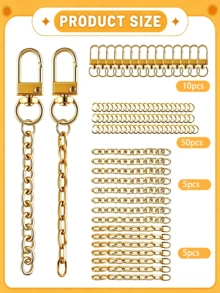 Bộ 140 món làm móc khóa nữ, bộ làm móc khóa gồm kẹp móc khóa và dây nối móc khóa, móc khóa tôm xoay, bộ DIY trang sức móc khóa bao gồm kẹp cửa, dây nối và khoen nhảy mở - Bộ khóa cửa - Xem 11