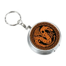 Vintage Creative Personalized Wolf Totem Metal Portable Ashtray With Lock Lid, Minimalist Style Smoking Accessory For Outdoor Travel, Gift - Silver - View 10