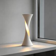 Modern Twisted Table Lamp Shade, 3D Printed Translucent Light & Shadow Bedroom Bedside Decor, DIY Lighting Accessory, Lampshade Only, Light Source Not Included - Twist-on Table Lamp Shade - View 2