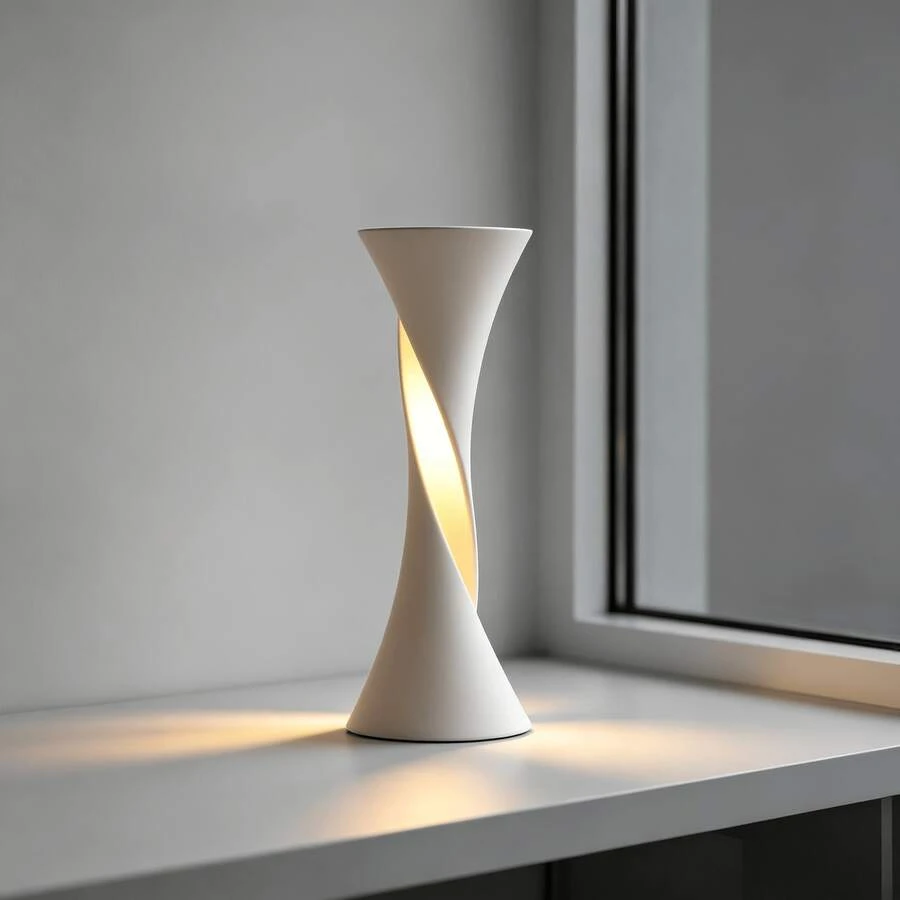 Modern Twisted Table Lamp Shade, 3D Printed Translucent Light & Shadow Bedroom Bedside Decor, DIY Lighting Accessory, Lampshade Only, Light Source Not Included