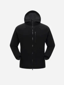 CAMEL CROWN Men's Outdoor Softshell Jacket Stylish, Comfortable, Water-Repellent, Abrasion-Resistant, And Lightweight Hiking Mountaineering Jacket Spring/Summer - Phantom Black - View 3