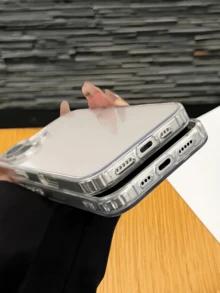 Minimalistiskt mobilskal med hög transparens, kompatibelt med 18 Pro Max 17 Pro 16 15 14 13, mjuk kant och hård baksida, stötsäkert skyddsskal - Genomskinlig - Visa 10