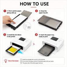 مجموعة ورق الصور وخرطوشة الحبر متوافقة مع SELPHY CP1500/CP1300/CP1200/CP910/CP900، ورق صور لامع بحجم 4x6 بوصة، مناسب لذكريات السفر وألبومات العائلة ودفاتر الصور والهدايا الشخصية - مشاهدة 5