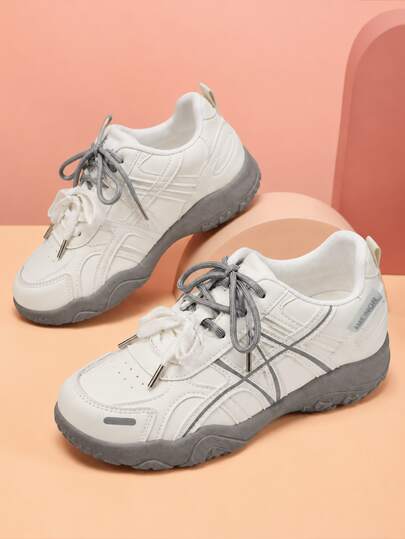 Women's Minimalist Beige Vintage Casual Shoes, Soft Comfortable Breathable, Non-Slip Wear-Resistant Rubber Sole, Lightweight No Blisters, Suitable For Spring Summer Autumn Outfits, Daily Commute, Shopping, Travel, Outdoor Walking, Versatile Fashion For Young Women. Material: Artificial Leather