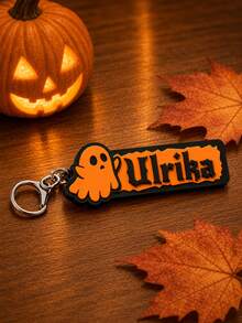 1pc Personalized Funny Ghost Pattern Custom Name Keychain, 3D Printed Halloween Exclusive Name Pendant, Multi-Color Optional - Multicolor - View 4